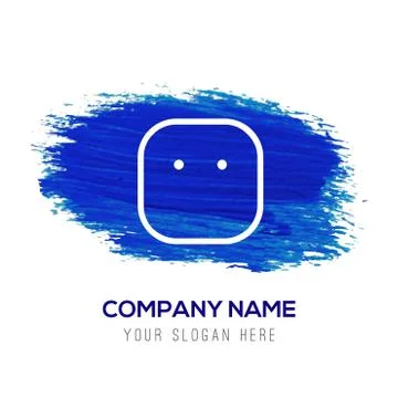 Smiley icon, Face icon - Blue watercolor background Stock Illustration