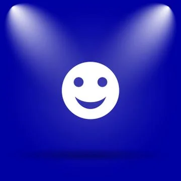 Smiley icon. Flat icon on blue background.. Stockillustratie