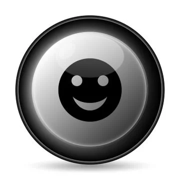 Smiley icon. Internet button on white background.. Illustrazione stock
