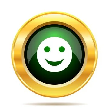 Smiley icon. Internet button on white background.. Illustrazione stock