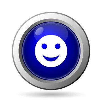 Smiley icon. Internet button on white background.. Stock Illustration