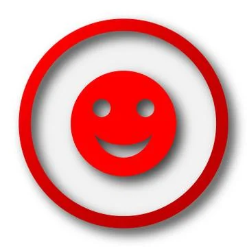 Smiley icon. Internet button on white  background.. Illustrazione stock