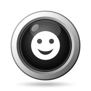 Smiley icon. Internet button on white background.. Illustrazione stock