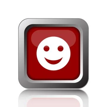 Smiley icon. Internet button on white background. Illustrazione stock