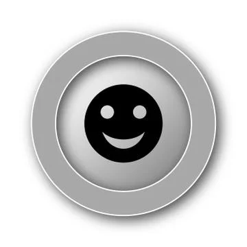 Smiley icon. Internet button on white background.. Illustrazione stock