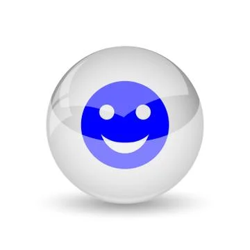 Smiley icon. Internet button on white background.. Illustrazione stock