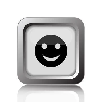 Smiley icon. Internet button on white background.. Illustrazione stock