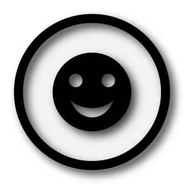 Smiley icon. Internet button on white background.. Illustrazione stock