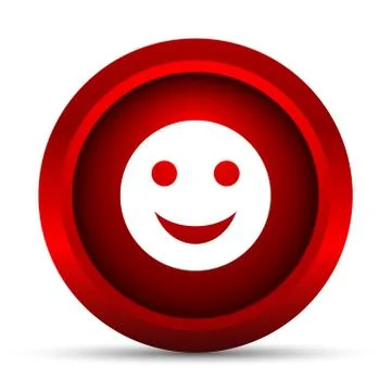 Smiley icon. Internet button on white background.. Illustrazione stock