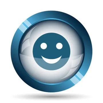Smiley icon. Internet button on white background.. Illustrazione stock