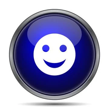 Smiley icon. Internet button on white background.. Illustrazione stock