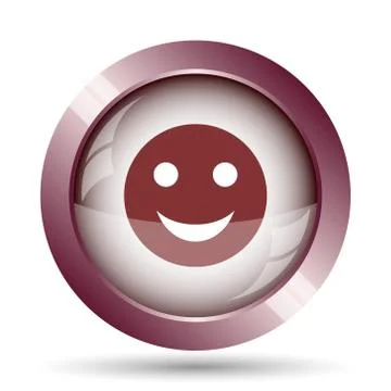 Smiley icon. Internet button on white background.. Illustrazione stock