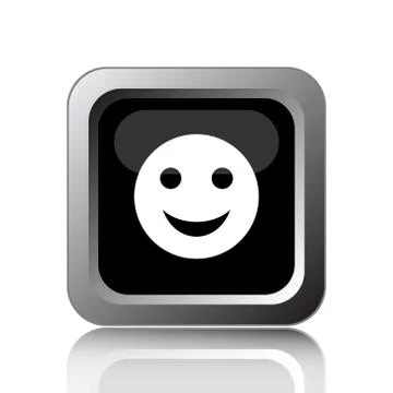 Smiley icon. Internet button on white background.. Illustrazione stock
