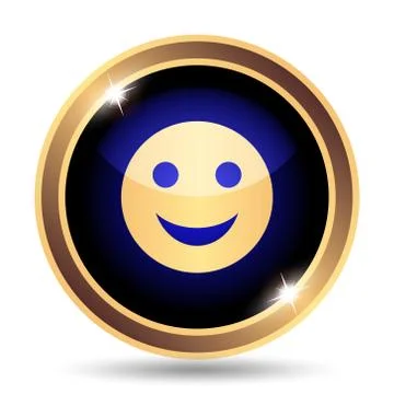 Smiley icon. Internet button on white background.. Stockillustratie