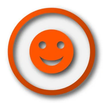 Smiley icon. Internet button on white background.. Illustrazione stock