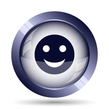 Smiley icon. Internet button on white background.. Illustrazione stock
