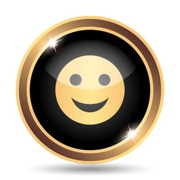 Smiley icon. Internet button on white background.. Stock Illustration