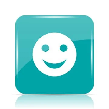 Smiley icon. Internet button on white background.. Illustrazione stock