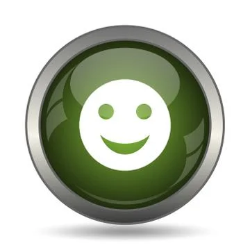 Smiley icon. Internet button on white background. . Illustrazione stock
