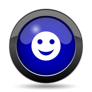 Smiley icon. Internet button on white background.. Illustrazione stock