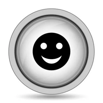 Smiley icon. Internet button on white background.. Stock Illustration