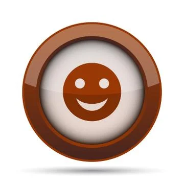 Smiley icon. Internet button on white background. . Illustrazione stock