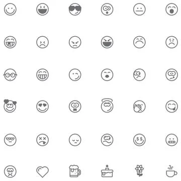 Smiley icon set Stock Illustration