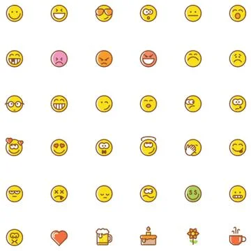 Smiley icon set Illustrazione stock
