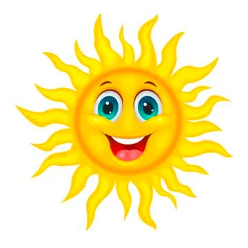 Smiley joyful sun Stock Illustration