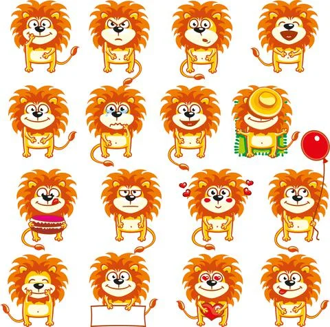 Smiley lions Stock Illustration