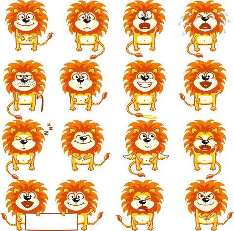 Smiley lions Stock Illustration