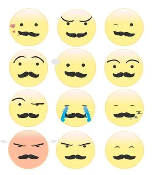 Smiley with a mustache Stock Illustration