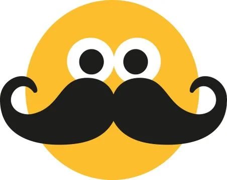Smiley with mustache Stock Illustration