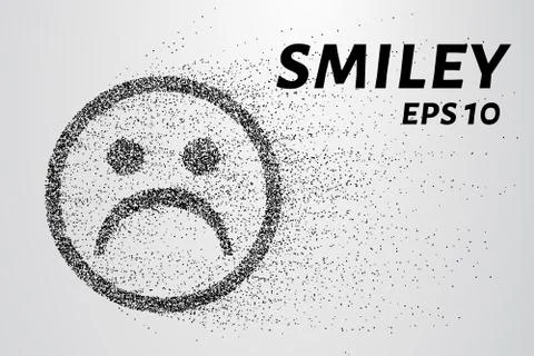 Smiley of the particles. A smiley face is composed of circles and dots. Vec.. Stock Illustration