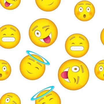 Smiley pattern, cartoon style Stock Illustration