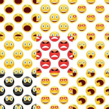 Smiley pattern set Stock Illustration