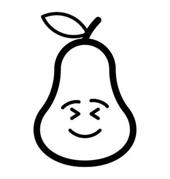 Smiley Pear Face Illustrazione stock