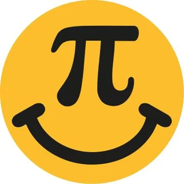 Smiley with pi sign Stock Illustration