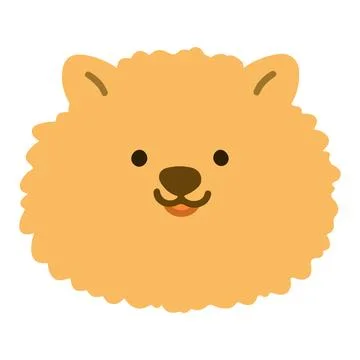 Smiley pomeranian simple flat colored Stock Illustration