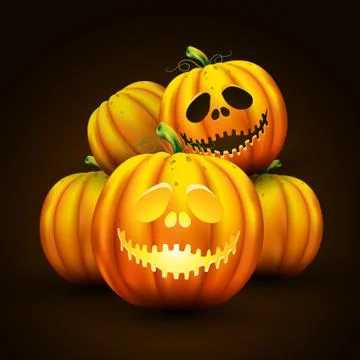 Smiley pumpkins for Halloween Stock Illustration