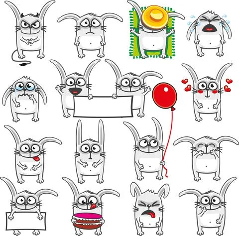 Smiley rabbits Stock Illustration