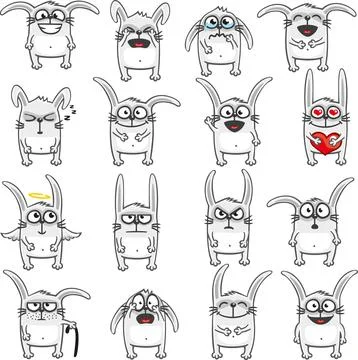 Smiley rabbits Stock Illustration