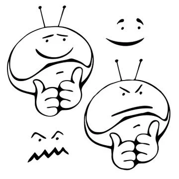 Smiley set different grimaces Stock Illustration