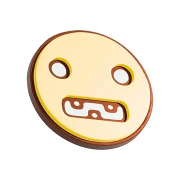 Smiley showing teeth 3d illustration. Cartoon character isolated on white bac Stock Illustration