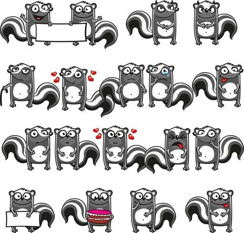 Smiley skunks Stock Illustration