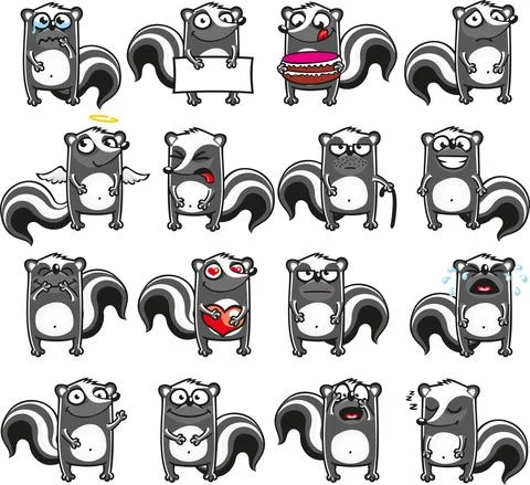Smiley skunks Stock Illustration
