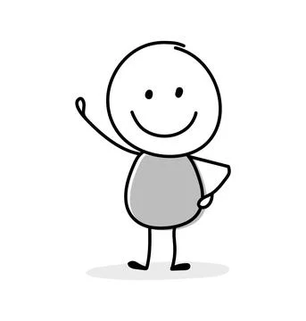 Smiley stickman. Gestures concept. Vector Stock Illustration