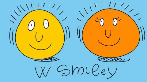 Smiley  ,stylized comic book style humorist drawings Stock Illustration