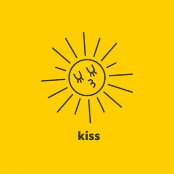 Smiley sun with rays Stock Illustration