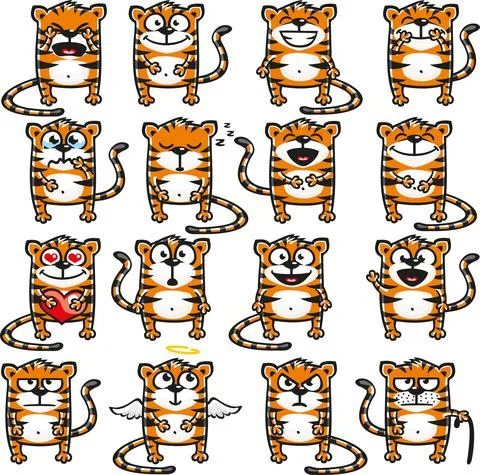 Smiley tigers Stock Illustration